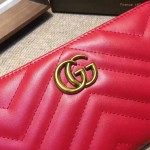 Gucci GG Marmont zip around wallet in Red 443123