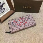 Gucci Snake print GG Supreme zip around wallet 451273