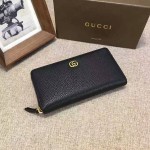 Gucci Leather zip around wallet in Black 456117