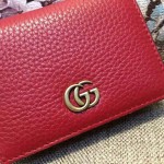 Gucci Leather card case in Red 456126